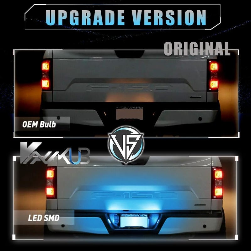 VANKUB LED License Plate Light for Fo-rd 2015 2016 2017 2018 2019 2020 F150 2017-2020 Raptor Pickup Truck, F150 Led Rear Tag Lamp, 6000K Ice Blue Lights, 2 PCS - Image 2